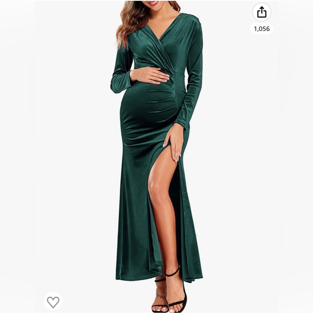 Long sleeve formal maternity gown